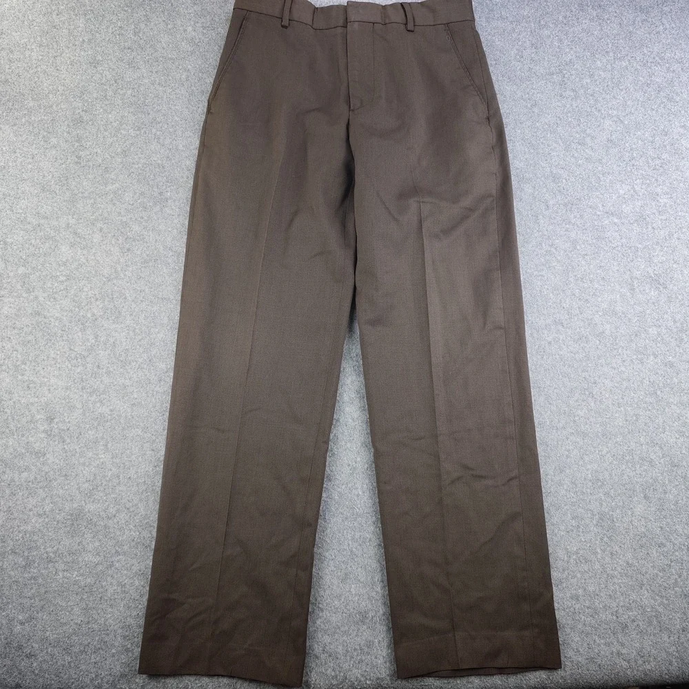 Banana Republic Dress Pants Mens 30x30 Brown Flat Front 100% Wool